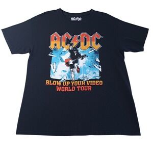ACDC Unisex T-Shirt Black Size L Short-Sleeve‎ Graphic Print 100% Cotton